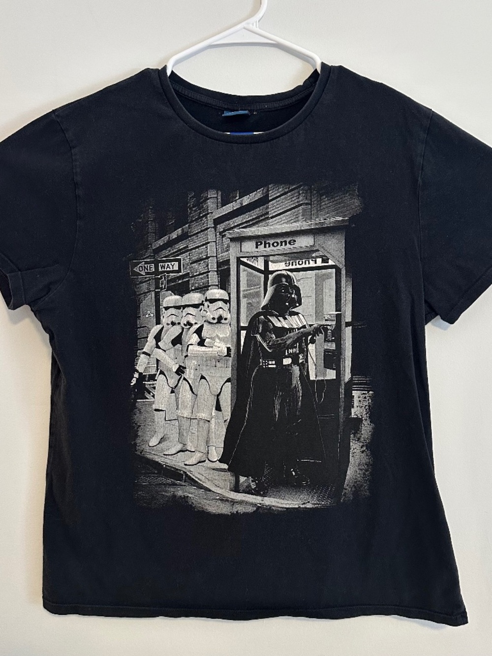 Stars Wars Darth Vader Graphic Print T-Shirt Large Black Y2K Short Sleeve